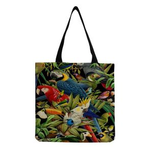 Akşam Çanta Büyük Kapasiteli Parlak Renkler Desen Çanta Sevimli Papağan Baskı Tote Çanta Kadınlar Için Kişiselleştirilmiş Kadın Alışveriş 2021