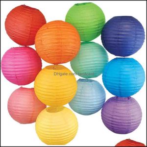 Other Home & Garden Wholesale 500Pcs 16" Round Paper Lantern 40Cm Chinese Wedding Festiv Decoration Drop Delivery 2021 305Jk