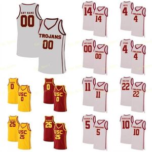 NCAA College USC Trojans Баскетбол Джерси 25 Bennie Boutwright 3 Elijah Weaver 30 Baumann 31 Cheryl Miller Matt Custom Shisted