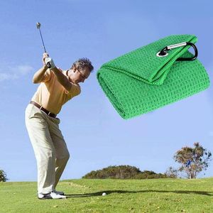 Golf Training Aids Towel Waffle Pattern Cotton With Carabiner Running Cleaning Towels For Yoga Sports Lovers P5v4