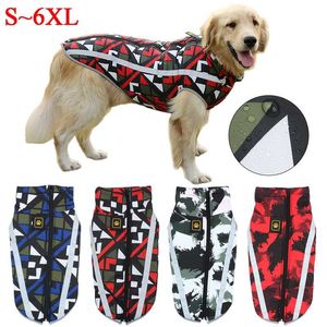 Köpek Ceket Büyük Doğurmak Köpek Ceket Su Geçirmez Yansıtıcı Sıcak Kış Giysileri Büyük Köpekler Labrador Tulum Chihuahua Pug Giyim 211106