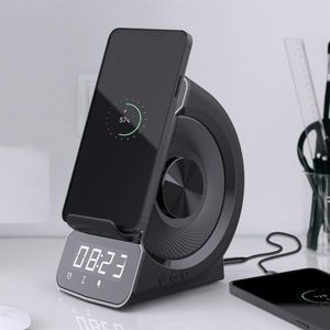 Smartphone Wireless Charger Głośnik Bluetooth FM Radio Audio TF Karta Aux Music Player MP3 Clock Alarm Holder Telefon komórkowy Stent Nowy A30