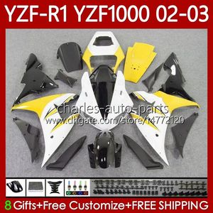 Bodys OEM para Yamaha YZF R1 1000 CC YZF-1000 YZF-R1 2002 2003 2000 2000 2000 2000 2000 2000 Bodywork 90NO.108 YZF R1 1000CC 2000-2003 YZF1000 YZFR1 02 03 00 01 nova carenagem de motocicleta amarela