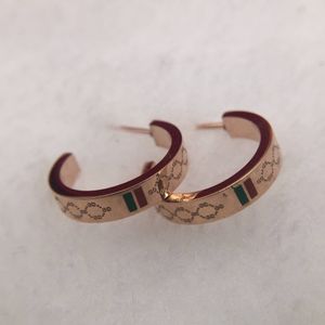 Stud semicerchio designer marchiato G stud acciaio inossidabile 18k oro argento rosa donne lettera incisa orecchini a cerchio ragazze orecchini gioielli da sposa NR94