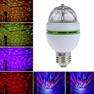 LED Bulbs Rotating Stage Light RGB Crystal E27 Lamp Base Holder Strobe DJ Night Lights For Holiday Bar Home Decor