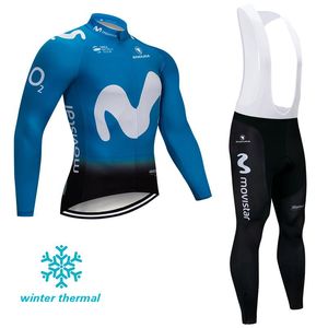 Yarış Setleri 2021 Erkek Kış Spor Polar Bisiklet Jersey Termal Önlük Pantolon Tayt Set Kitleri