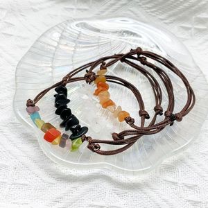 Perlen, Stränge Handgefertigte französische elegante Kristallarmbänder für Frauen Wachsseilkette Verstellbare Natursteinarmreifen Großhandel