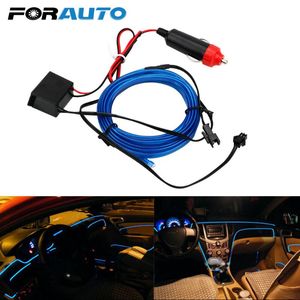 2m 12V LED Luci fredde Strisce luminose per auto Flessibile Neon EL Wire Lampada decorativa Styling Decorazione d'interni Lampade InternoEsterno