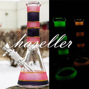Wholesale c glass resale online - 9 inchs c Smoking Pipe Hookahs beaker base Dab Rigs Glass Bubbler Ice colorful with mm bowl tobacco