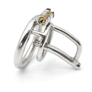 NXY Sex Chastity devices Male chastity device 304 stainless steel penis cage belt hidden lock ring metal tube 1126