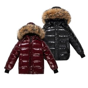 Adolescente crianças casaco de inverno casaco infantil para menino roupas quentes impermeáveis ​​neve espessada pato de neve para baixo menina 2-16Y Hooded 211203