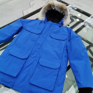 parka da neve con rivestimento in pelliccia di coyote piumini da spedizione da uomo con cerniera ykk giacca esterna 80% piumino colletto rialzato invia un altro pezzo di collo di pelliccia di coyote