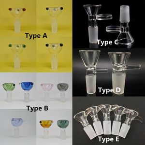 14mm Male Glass Bowl Pieces Hookah 5 Types of Funnel Filter Joint Downstem Smoking Accessories Handle Pipe Bong Oil Dab Rigs