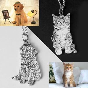 Wholesale memorial gifts for sale - Group buy Pendant Necklaces Custom Pet Po Necklace Engraved Name Sterling Silver Dog Tag For Women Men Memorial Christmas Gift