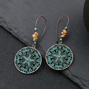 Retro Anncient bronze Flower Butterfly Earrings Dangle Hollow Charm ear rings for women animal Fashion jewelry will and sandy