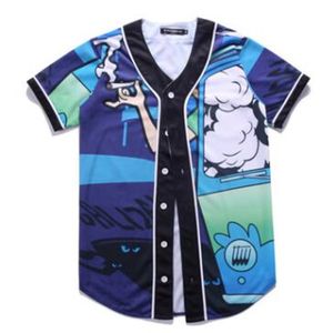 Men's Baseball Jersey 3d T-shirt Printed Button Shirt Unisex Summer Casual Undershirts Hip Hop Tshirt Teens 016