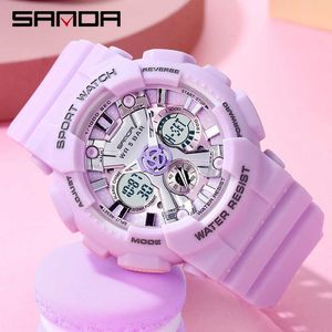 Sanda Sports Mr's Watches Military Quartz Dual Display Watch Men Vattentät s Shock Timing Male Clock Relogio Masculino G1022