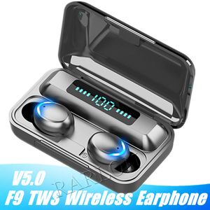 F9-5 C TWS Bluetooth 5.0 Беспроводные наушники-наушники 9D стерео спортивные водонепроницаемые наушники сенсорный контроль гарнитуры наушники