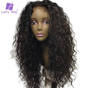 Pre Plucked Curly Lace Front Wig 13x6 Glueless Lace Front Human Hair Wigs for Women HD Transparent Lace Remy Brazilian LUFFY