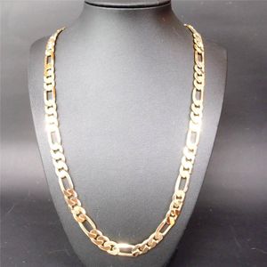 tunga 10 mm 18 k gult guld G/F herrhalsband kantkedja smycken