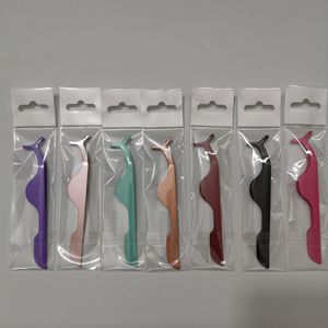 Eyelash Tweezers Fake Eye Lash Applicator Eyelash Extension Curler Nipper Auxiliary Clip Clamp Makeup Tools