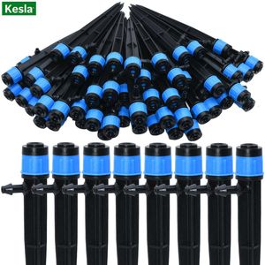 30-500PCS Justerbar 1/4 Bevattning Misting Dripper 360degree Sprinkler Drip Watering Tool 4 / 7mm Slang Garden Yard Greenhouse 210610