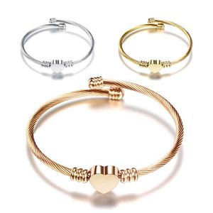 Wholesale three heart bracelet for sale - Group buy Most Popular Stainless Steel Jewelry Three Colors Heart Shape Charm Bracelet Bangle for Women