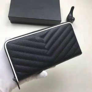 Latest 2021 Top Designer Clutch Hand Bags White Patchwork Black Genuine Caviar Leather Women Fashion Wallets Purse Black Hardware Letter Cross Zipper Handbags Free