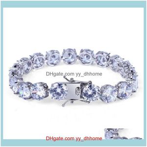 Jewelry10mm Zircon Tennis Fashion Luxury الرائعة جودة بلاتينية مطلي بالهيب هوب للرجال للنساء إسقاط التسليم 2021 Sxitj