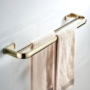 Towel Racks Leyden Golden Finish Brass Lavatory Double Bars Wall Mounted Holders Bathroom Accessories Hangers