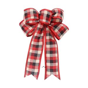 NEW1pcs Christmas Tree Bows Red Cotton Linen Bowknot Ornaments for Wreath Window Holiday Indoor Outdoor Decorations LLE10753