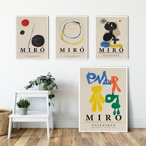 Obrazy Joan Miro Retro Grafika Wystawa Plakaty I Wydruki Galeria Wall Art Picture Muzeum Płótno Malarstwo do salonu Wystrój domu