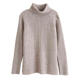 cashmere sweater women high-neck thick short merino wool sweater loose solid color knitted bottoming shirt Y1110