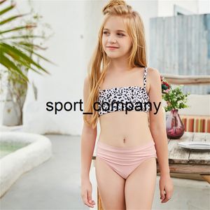 2021牛プリント夏の女の子水着の赤ちゃんキッズボディスーツ水着ビキニセット子供5~13歳のBiquini