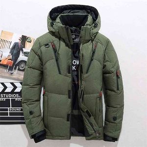 Men Down High Quality Thick Warm Winter Jacket Hooded Thicken Duck Parka Coat Casual Slim Overcoat With Many Pockets Mens 210910