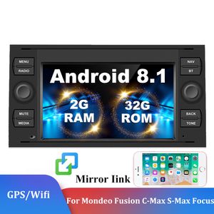 2 DIN AndroidカーラジオGPSマルチメディアプレーヤーオートラディオフォードフォーカス/トランジット/ギャラクシー/ Mondeo / C-MAX / KUGAステレオ