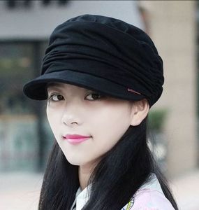 Kore sonbahar düz üst şapka, ördek dili, moda, limpet, lei şapka, cilt dostu şapka