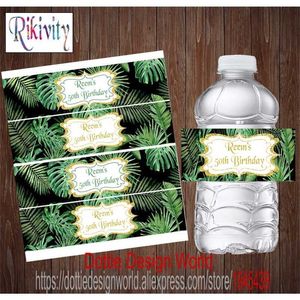 20 Personalizzato Jungle Forest Safari Bottiglia d'acqua tropicale Vino Birra Etichette Candy Bar Wrapper Adesivo Compleanno Baby Shower Decorazione 211122