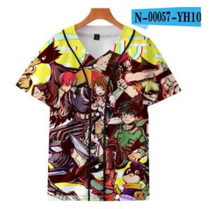 Summer Fashion Men Jersey Red White Yellow Multi 3D Print Short Sleeve Hip Hop Loose Tee Shirts Baseball T Shirt Cosplay Costume 070