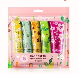 5pcs/lot images Hand Cream Plant Extract Fragrance Moisturizing Nourishing suit Oil-control Anti-chapping wrinkle Care 30g