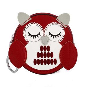 Kobiety Cute Cartoon Coin Torebte Torebt Drukowanie Zwierząt Portfel Mały Zipper Zmień Mała dziewczynka Moda Łańcuch Klucz