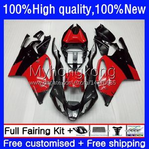 Motocyklowe Łamiukiwanie dla Aprilia RSV 1000 R 1000R RSV1000R Mille Błyszczący Red RV60 Cowing 9NO.8 RSV-1000 RSV1000 R RR 03 04 05 06 RSV1000RR 2003 2004 2005 2006 Zestaw do ciała