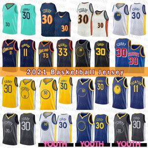 Golden Mens State S XL Warrières Basketbal Jersey Stephen Curry James Wiseman Klay Thompson Ivory