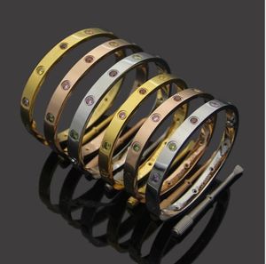 Ny ankomst Läderarmband Klassisk design Mode Kvinnor Bangles Guld Silver Rose Titanium Stål Armband Par Smycken Partihandel