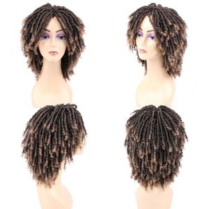 Wholesale red braided wig for sale - Group buy Synthetic Wigs Short Curly Dreadlock Wig Braided Twist For Black Women Ombre Red Brown Honey Blonde Inch