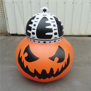 Atacado de atividades ao ar livre decoração de decoração personalizada decoração inflável de abóbora sorriso feliz chapéu fantasma para halloween