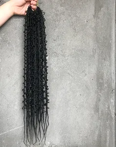 3x Box Braisd Hair Butterfly LCOS Hari Extensions Syntetisk Braiding Harr Long 24inch Crochet Flätad Pre Looped