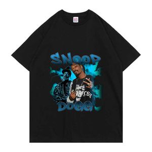 Doggy T Shirts toptan satış-Yeni Moda Tasarım Tshirt Marka Tops Snoop Doggy Dogg Desen Baskı T Shirt Erkekler Kadınlar Unisex Siyah Vintage Stil T Shirt