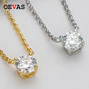 Oevas Real 1 Kolor Moissanite Naszyjnik 100% 925 Sterling Silver Musing Engagement Wedding Party Fine Jewelry