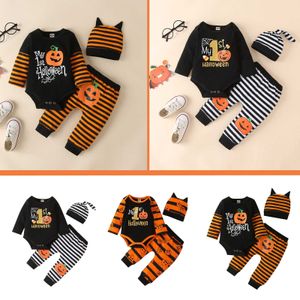 My First Halloween Baby Clothes for Newborns Baby Romper Autumn Winter Boy/girl Clothes Long Sleeve Infant Halloween Costume Set G1023